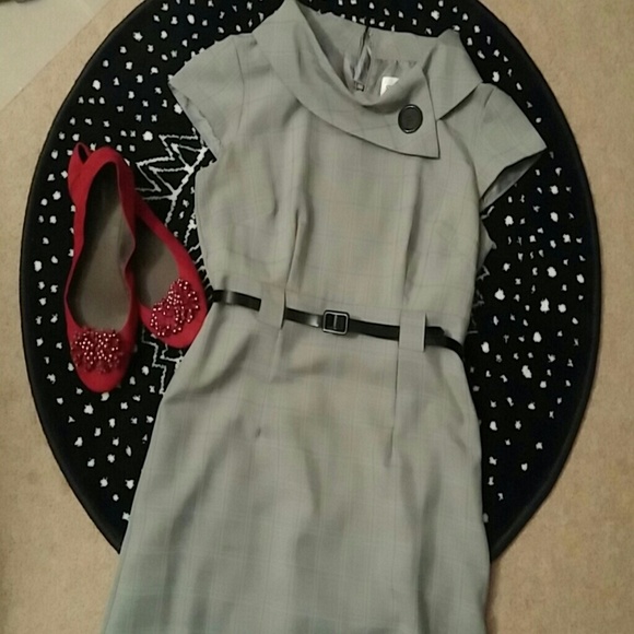 Classic grey plaid dress