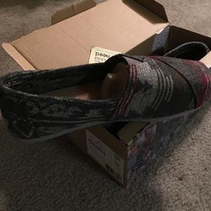 Toms Classic grey jacquard pattern, fleece lined