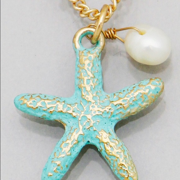 Mint starfish necklace - Picture 3 of 3