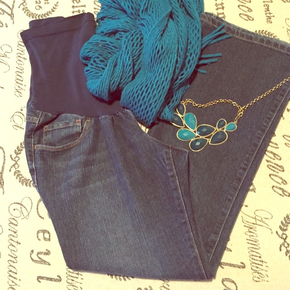 Indigo blue Denim - Indigo blue maternity jeans size petite small 29"