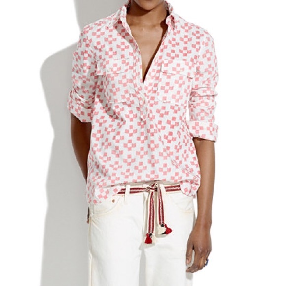 NWT Madewell Market Popover in Crosshatch Ikat