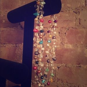 Multi-colored natural Pearl bead necklace