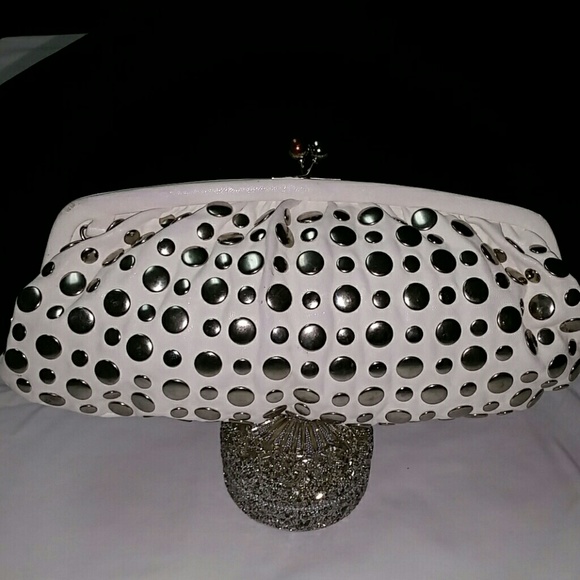 White clutch with studs