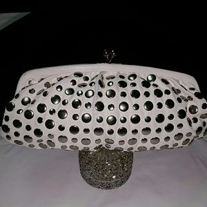 White clutch with studs