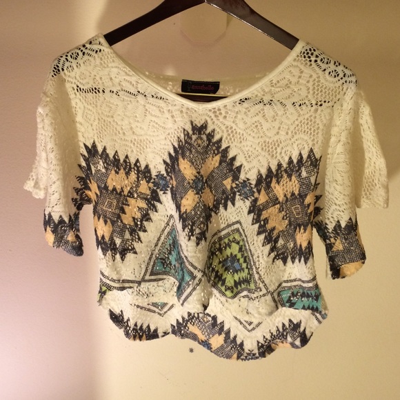 Tribal Crochet Semi Crop Top