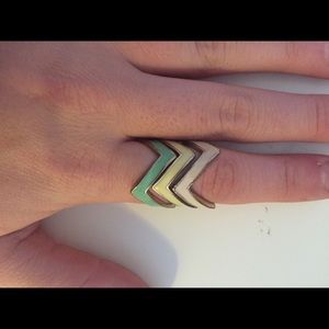 Three piece stackable rings