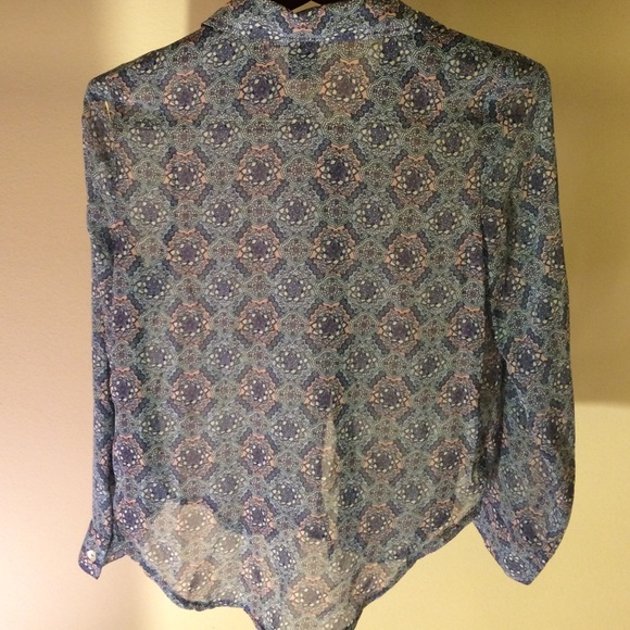 Shear Button Up Blouse - Picture 2 of 4