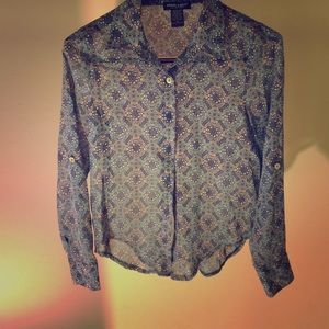 Shear Button Up Blouse