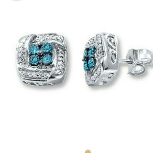 Blue diamond earrings