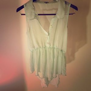 Shear light teal blouse
