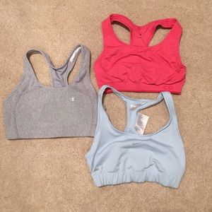 Sports bra bundle 3 pcs Nike and champion