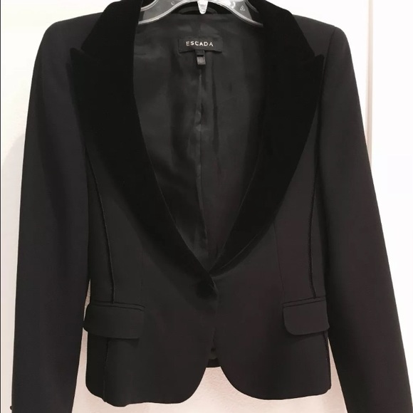 Escada Velvet Collar Blazer & Pencil Skirt Suit