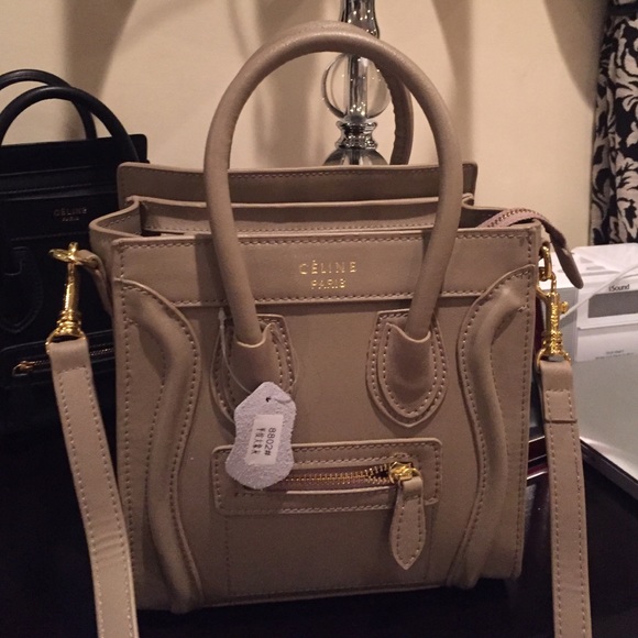 Beige mini Celine bag