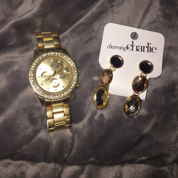 Charming Charlie's watch and earrings