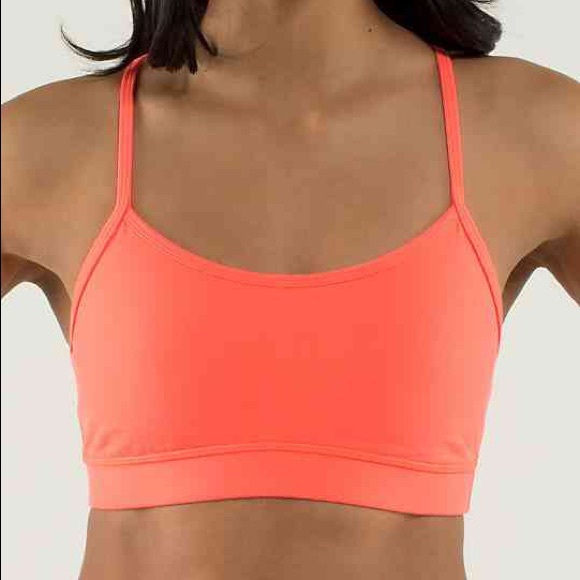 Lululemon Flow Y Sports Bra Neon Orange Size 10