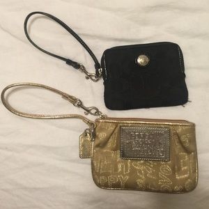 Black & gold coach wristlet bundled