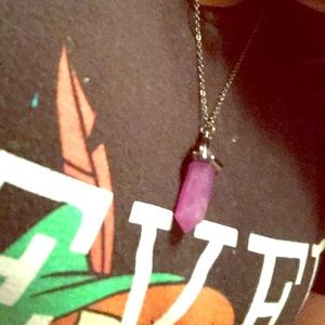 Long purple crystal necklace