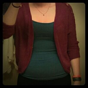 Maurice's Purple Open Cardigan