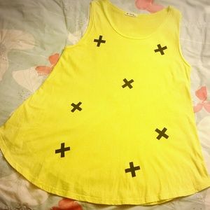 Korean Neon Yellow Oversize Tank Top