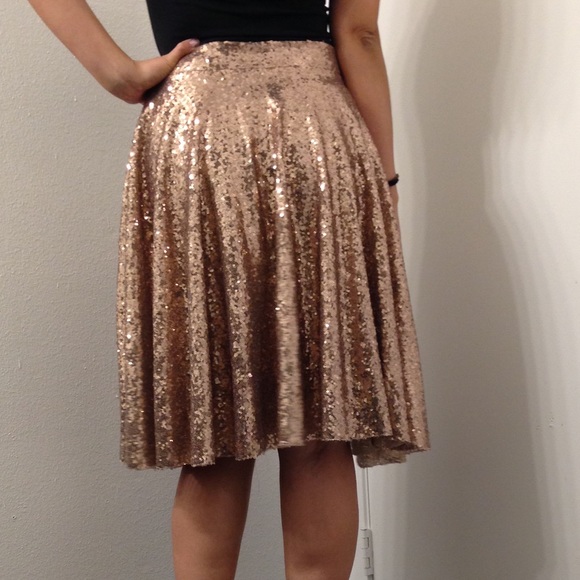 Rose Gold Sequin Skirt - Picture 5 of 6