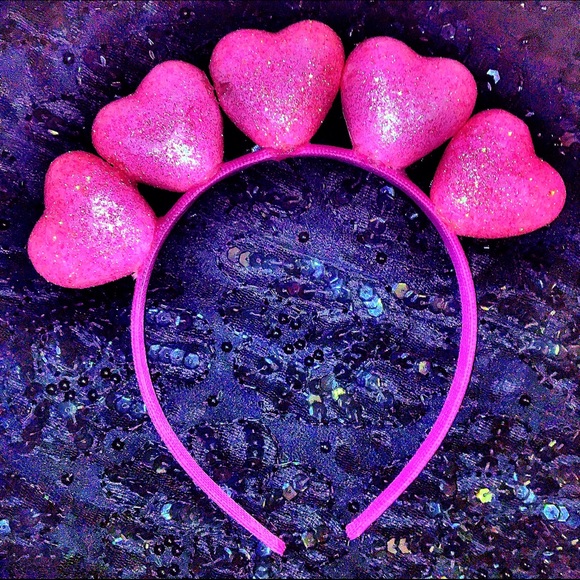 💗SOLD💗Valentine's Day glitter hearts headband