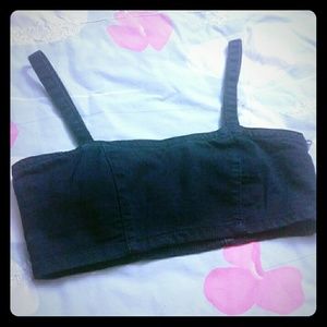 F21 Dark Denim Crop Top Bustier NWOT