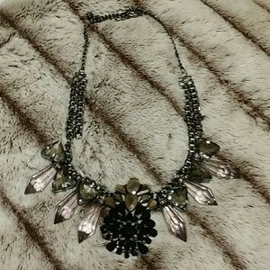 Black/crystal statement necklace