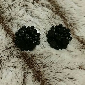 Black evening wear earrings
