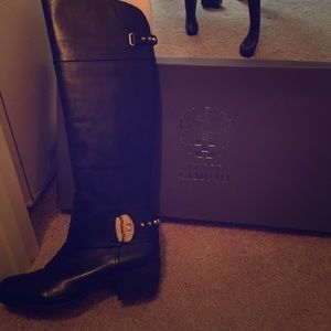 Vince Camuto over the knee black boots