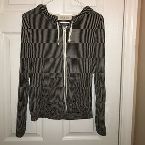 Black and white striped hoodie