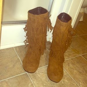 moccasin boots.