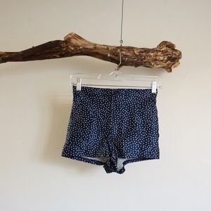 American Apparel Navy/White Disco Short Size Small