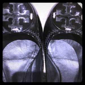 Black Tory Burch Patent Leather Flats
