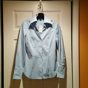 Brand new Express light blue button up shirt