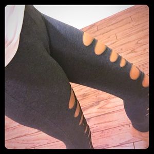 Ripped grey leggings