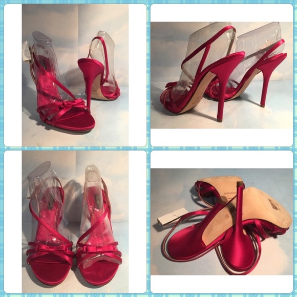 NEW DOLCE&GABBANA RED SATIN SHOES - Picture 2 of 4