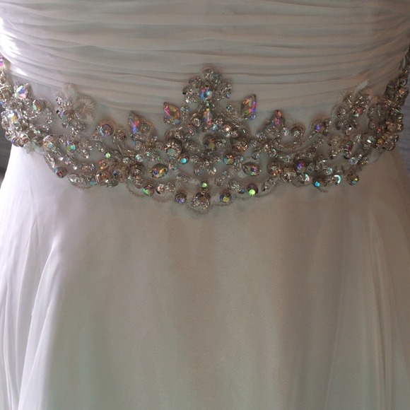 Beautiful white chiffon long dress💗 PROM/wedding - Picture 4 of 4