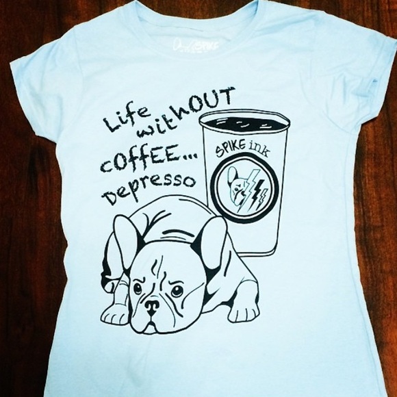 DEPRESSO! French bulldog tee NEW ALL SIZES - Picture 2 of 3