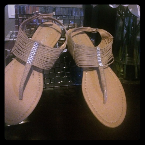 Tan strappy sandals