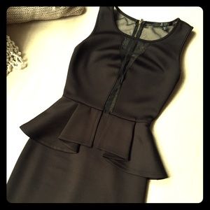 GUESS Black Peplum Cocktail Dress