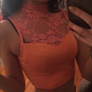 Neon orange crop top