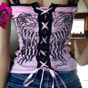 Sexy Angel Pink Tank Corset S/M NWT