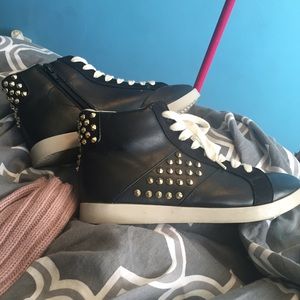 gold studded sneakers