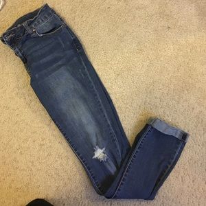 Slightly distressed jeans