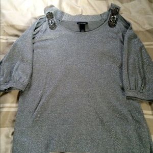 Beautiful sliver sparkling shirt