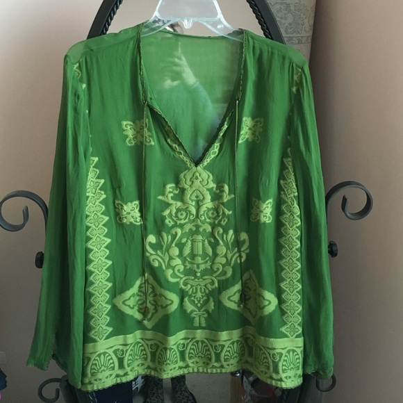 Beautiful green sheer detailed top