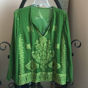 Beautiful green sheer detailed top