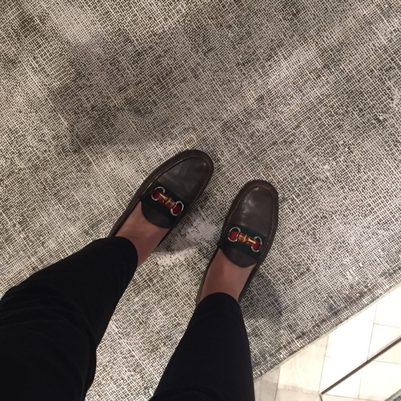 Authentic brown leather Gucci loafer