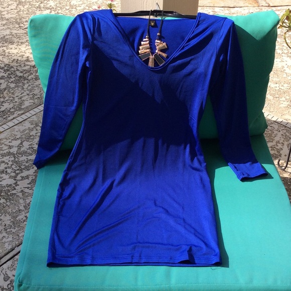 Royal Blue Slinky Sexy Dress. BUNDLED - Picture 2 of 3