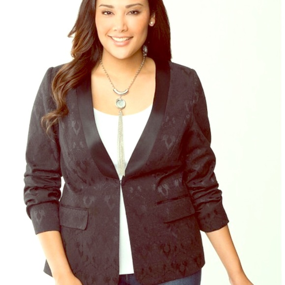 Stretch Jacquard Black Blazer